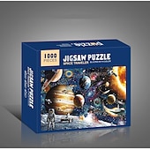 economico Puzzle-creativo 1000 pezzi di carta bianca piatta carta addensata puzzle circolare luna amore mare puzzle giocattolo per adulti