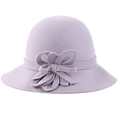 cheap Party Hats-EE New Autumn and Winter Fashionable Woolen Fabric Women&#039;s Hat with Wave Edge and Wide brim