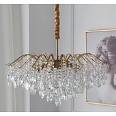 Недорогие Люстры-спутники-светодиодные люстры, современная роскошь, 42/50/60/80 см, 6/6/12/14-светлый золотой кристалл для домашнего интерьера, кухни, спальни, железное искусство, лампа на ветке дерева, креативная лампа, свет теплого белого цвета, 110-240 В