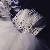 ieftine Costume de Dans-Pentru femei Prințesă Dansatoare de balerină Performanță Dans Rochii Tutu cu etaje Rochie Lungă Drăguţ Petrecere Tul Pană Alb Rochie