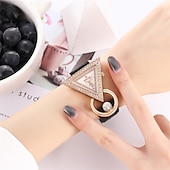 cheap Quartz Watches-5pcs/set Women&#039;s Watch Luxury Triangle Pointer Quartz Watch Shiny Rhinestone Analog Wrist Watch &amp; Jewelry Set, Gift For Mom Her