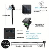 economico strisce luminose impermeabili-1pc stringa di luci a tubo solare, 8 modalità luci esterne impermeabili in filo di rame a led, per lampada da giardino, albero di festa di nozze, Natale, decorazione per le vacanze di Halloween