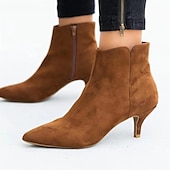 abordables Bottines-bottines chics à bout pointu en similicuir noir pour femmes avec fermeture à glissière - idéales pour les soirées, les tenues de bureau et les sorties à la mode