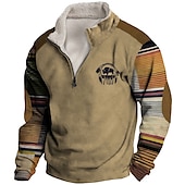abordables Sudaderas 3D para hombre-Hombre Graphic Bloque de color Tribal Sudaderas Sudadera Sudadera con cremallera Manga Larga Camisa de entrenamiento Cremallera de un cuarto Diario Básico Casual Impresión 3D Vacaciones Festivos Noche