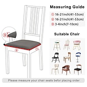 abordables Funda de silla-Fundas de asiento para silla de comedor, color burdeos, elásticas, suaves, lisas, de color sólido, duraderas, lavables, protector de muebles para comedor, fiesta
