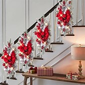お買い得  電池式-0.6m クリスマスガーランドライト クリスマスリースライト 20 LED レッド ホリデーライト クリスマスの飾り バッテリー駆動