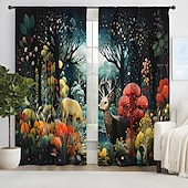 billiga Gardiner och draperier-2 paneler gardiner för vardagsrum sovrum, blommor gardin draperier för sovrum dörr kök fönster behandlingar värmeisolerade rum mörkare