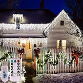 ieftine Alimentare USB-4m Fâșii de Iluminat Lumini de țurțuri de Crăciun 96 LED-uri Alb Cald Alb Rece Albastru Lumini de sărbători Fereastra / Cortina / Icicle Lights Nuntă Glob de Craciun Alimentat USB