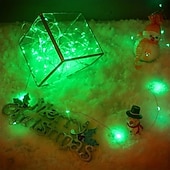 abordables Lumières de Noël-1 guirlande lumineuse de 1 m à 10 LED – Lampe luciole étoilée étanche à piles – Parfaite pour la décoration de la maison. &amp; les mariages !