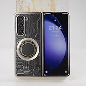 cheap Samsung Cases-Phone Case For Samsung Galaxy Z Fold 6 Z Fold 5 Z Fold 4 Z Fold 3 Back Cover With Magsafe Support Wireless Charging Shockproof TPU Plating