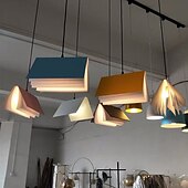 お買い得  アイランドライト-クリエイティブブックスタイルペンダントランプマカロンカラー工業用照明ライブラリブックバー書店装飾ランプシェード照明器具、ユニークな個性アートシンプルシャンデリア、イエロー110-240v