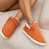 ieftine Flip-Flops de Damă-papuci de casă roz de pluș pentru femei, cu căptușeală din lână – pantofi confortabili, anti-alunecare, pentru confortul casei