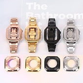 preiswerte Apple Watch-Armbänder-Gliederarmband Kompatibel mit Apple Watch Armband 40mm 41mm 44mm 45 mm mit Fall Herren Schmetterlingsschnalle Edelstahl Ersatzarmband für iwatch Series 9 8 7 6 5 4 SE