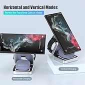 tanie Ładowarki bezprzewodowe-Składana bezprzewodowa ładowarka 3 w 1 stacja dokująca magnetyczna stacja szybkiego ładowania do zegarka z systemem iOS 8 7 przenośna podstawka do iphone 14 13