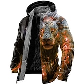 economico felpe 3d da uomo-Per uomo Animali Leone Felpa con cappuccio Felpe Felpa Felpa con cappuccio con cerniera Manica lunga Felpa con cappuccio Con cappuccio Giornaliero Stampa 3D Per eventi Da mare Per uscire Rosso Blu