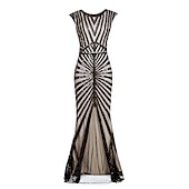 economico Vestiti-Anni Ruggenti Anni 1920 Abito da cocktail Abito Flapper Vestito Costume da festa Il grande Gatsby Paillettes Scollo a V Per donna Natale Halloween Capodanno Matrimonio Feste Ospite di nozze Adulti