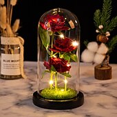 cheap Decorative Lights-Eternal Rose LED Light: Add a Romantic Glow to Your Home with a Foil Flower Table Lamp - Perfect for Room Decor, Wedding Favors, Valentines Day Gift, Girlfriend Night Lights!