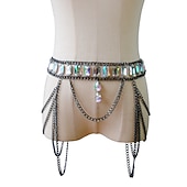 preiswerte Zubehör und mehr-Körperkette Taillengürtel Taillengürtel Metallisch Glitzern Sexy Legierung Für Disco Cosplay Karneval Damen Modeschmuck Modeschmuck