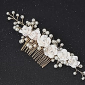 abordables Coiffure de mariage-Peignes Alliage Mariage Mariage Mariée Avec Strass Fleur Casque Couvre-chef