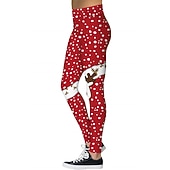 preiswerte Weihnachtskostüme für Erwachsene-Weihnachtsmann Leggins Jogginghosen Damen Weihnachten Heiligabend Weihnachten Erwachsene Weihnachten Silvester Hosen