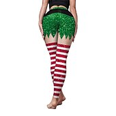 preiswerte Weihnachtskostüme für Erwachsene-Weihnachtsmann Leggins Jogginghosen Damen Weihnachten Heiligabend Weihnachten Erwachsene Weihnachten Silvester Hosen