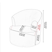 abordables Cubierta de sillón y silla sin brazo-Funda para sillón giratorio de barril de jacquard, funda elástica color burdeos para sillón giratorio, funda para sofá, funda para sillón de club redondo moderno