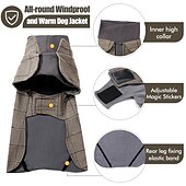 cheap Coats-Dog Cat Coat Jacket Vest Fashion British Winter Waterproof Warm Breathable Soft Washable Christmas Halloween Outdoor Casual Daily Dog Clothing for Bichon Frise Pomeranian Baby Pet Papillon Small
