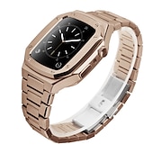 preiswerte Apple Watch-Armbänder-Gliederarmband Kompatibel mit Apple Watch Armband 40mm 41mm 44mm 45 mm mit Fall Herren Schmetterlingsschnalle Edelstahl Ersatzarmband für iwatch Series 9 8 7 6 5 4 SE