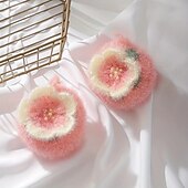 abordables Nettoyage de la cuisine-Jolie serviette à vaisselle en forme de petite fleur, nettoyage double face sans huile, tampons épais et durables, fournitures de nettoyage