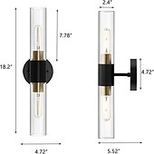 abordables Apliques de pared para interior-Aplique de pared LED, lámpara de pared negra de estilo nórdico con pantalla de tambor de vidrio metálico, iluminación de pared, lámpara de lectura, para mesita de noche, dormitorio 110-240v