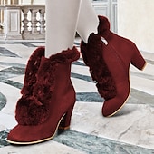 baratos Década de 1920-Botas femininas de salto alto com acabamento em pele e camurça verde vitoriana e zíper lateral - perfeitas para estilo vintage e moda de inverno