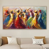 voordelige Schilderijen van mensen-groot dansend meisje schilderij op canvas handbeschilderd muurdecor kleurrijke vrouwen muurkunst extra groot canvas moderne huisdecoratie danser canvas kunst huis kamer decor geen frame