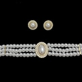 preiswerte Schmucksets-Schmuckset 1 Set Künstliche Perle Strass 1 Halskette Ohrringe Damen Elegant Einfach Layer-Look Schmuck-Set Für Hochzeit Party kleid hochzeitsgast