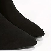 abordables Bottines-bottines chics à bout pointu en similicuir noir pour femmes avec fermeture à glissière - idéales pour les soirées, les tenues de bureau et les sorties à la mode