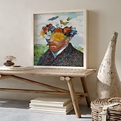 ieftine Picturi Faimoase-pictura in ulei van gogh pictura in ulei faimoasa lucrata manual, decor albastru, decor pentru casa cu rama
