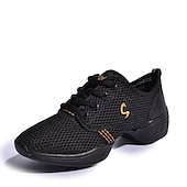 abordables Baskets de danse-baskets de danse en maille respirante pour femmes - chaussures de jazz et de fitness légères à lacets en plusieurs couleurs