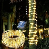 cheap Waterproof Strip Lights-1 Pack Solar Rope Lights Outdoor Waterproof LED String Lights, Garland Fairy Garden Light Strings, Outdoor Christmas Halloween Wedding Party Decor, 7M-50Led/12M-100Led/20M-200Led/30M-300Led
