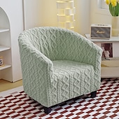 abordables Potah na křeslo a potah na křeslo-Housse de chaise club en polaire housse de chaise tonneau housse de chaise de baignoire extensible douce pour salon et chambre à coucher, protection de fauteuil lavable et amovible, protection de