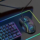 Недорогие Мыши-проводная игровая мышь, компьютерная игровая мышь, USB-мышь, высокоточная регулируемая 12800 точек на дюйм, 10 программируемых кнопок, эргономичная игровая мышь Plug Play для ноутбука Mac