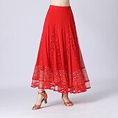 voordelige Oefen Kleding-Ballroomdansen Rokken Prints Gesplitst Tule Dames Prestatie Opleiding Hoog Polyester