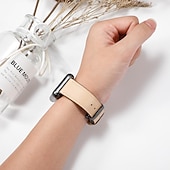 olcso Apple óraszíjak-Kompatibilis valamivel Apple Watch óraszíj 38mm 40mm 41mm 42mm 44mm 45mm 49mm Női Pillangó csat Luxus Valódi bőr Csere óraszíj mert iwatch Ultra 2 Series 9 8 7 SE 6 5 4 3 2 1