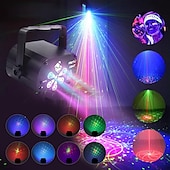 cheap Projector Lamp&amp;Laser Projector-New USB LED Stage Light Laser Projector Disco Lamp with Voice Control Sound Party Lights for Home DJ Laser Show Party Lamp