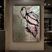 voordelige Schilderijen van mensen-groot met de hand geschilderd zwart en goud schilderij acrylfolie schilderij op canvas muurkunst abstracte kunst abstract schilderij gouden firgure schilderij zwart schilderij huisdecoratie decor