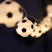 preiswerte Batterie-Lichterketten-LED Fußball Lichterkette EM 1,5m batteriebetrieben Weltmeisterschaft DIY RGB Warmweiß Fußball Lichterkette Bar KTV Club Party Kinderzimmer Dekoration