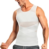 cheap Men&#039;s Active Tees &amp; Tanks-Men&#039;s Compression Shirts Body Shaper Shapewear Crew Neck Sleeveless Sports &amp; Outdoor Vacation Going out Casual Daily Gym Slim and Lift Soft Plain Black White Activewear Fashion Sport