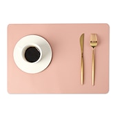 billige Placemats &amp; Coasters &amp; Trivets-vinyl dekkematte vanntett pu lær varmebestandig spisebord bord bord plate matte juledekor høst kjøkken bord matter innendørs utendørs