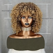 billige Parykker av topp kvalitet-myk og stilig 14 tommers blond afro krøllet parykk for kvinner - perfekt for 70-tallet og kinky krøllete hår - syntetisk fibermateriale for langvarig bruk