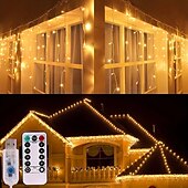 olcso USB-tápellátás-4m Karácsonyi jégcsap fények 96 LED Meleg fehér Hideg fehér Kék Ablak / Függöny / Jégcsap lámpák USB Karácsonyi dekoráció USB által