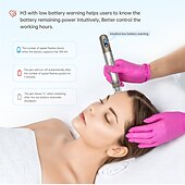 olcso Bőrápolási eszközök-professzionális mikrotűző gép hydra pen h3 vezeték nélküli derma toll elektromos mikrotűs bőrápoló kozmetikai eszköz 2db patronnal