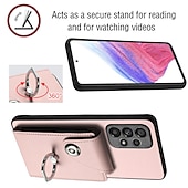 cheap Samsung Cases-Phone Case For Samsung Galaxy S24 S23 S22 S21 S20 Ultra Plus FE A54 A34 A14 S25 Ultra Wallet Case Ring Holder Card Slot Shockproof Solid Color TPU PU Leather
